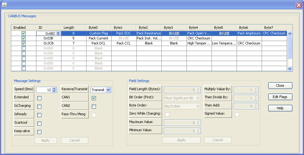 Message Specific Settings