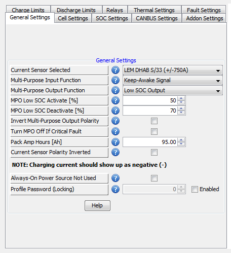 Pack Settings Page