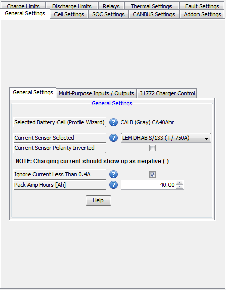 Pack Settings Page