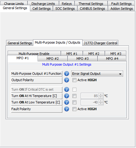 Pack Settings Page