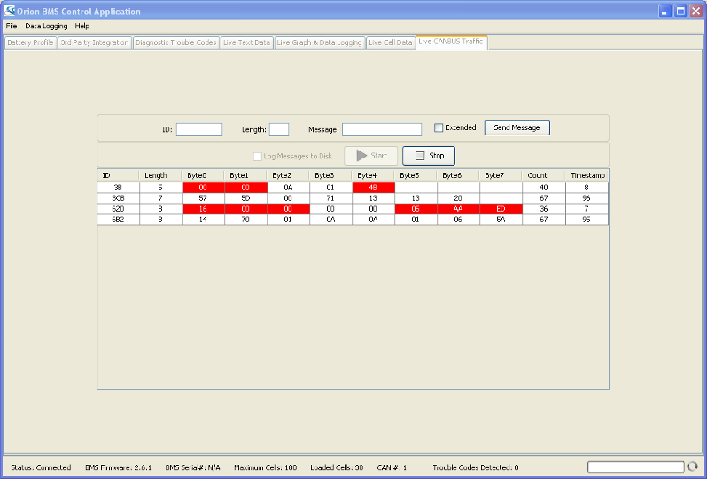 Live CANBUS Traffic
